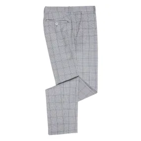 Houndstooth Windowpane Check Wool Trousers