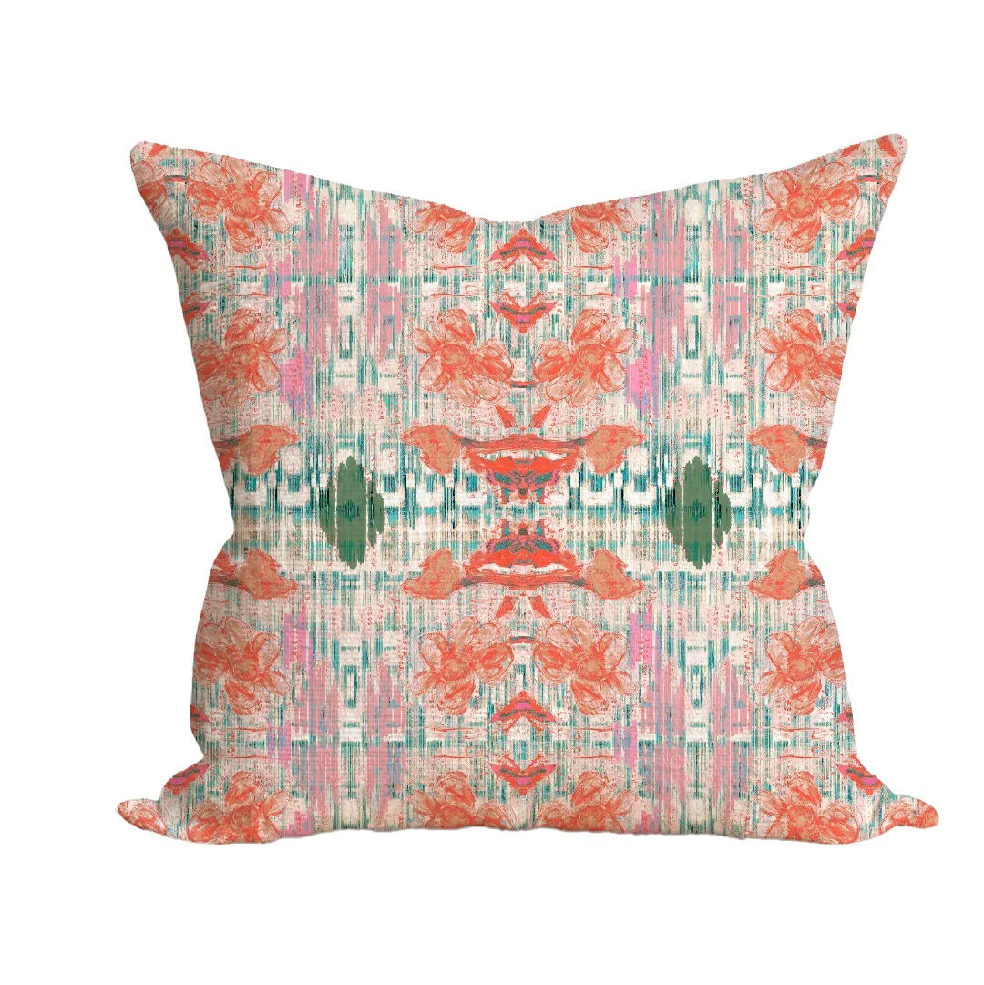 Imagine Flowers Ikat Pillow