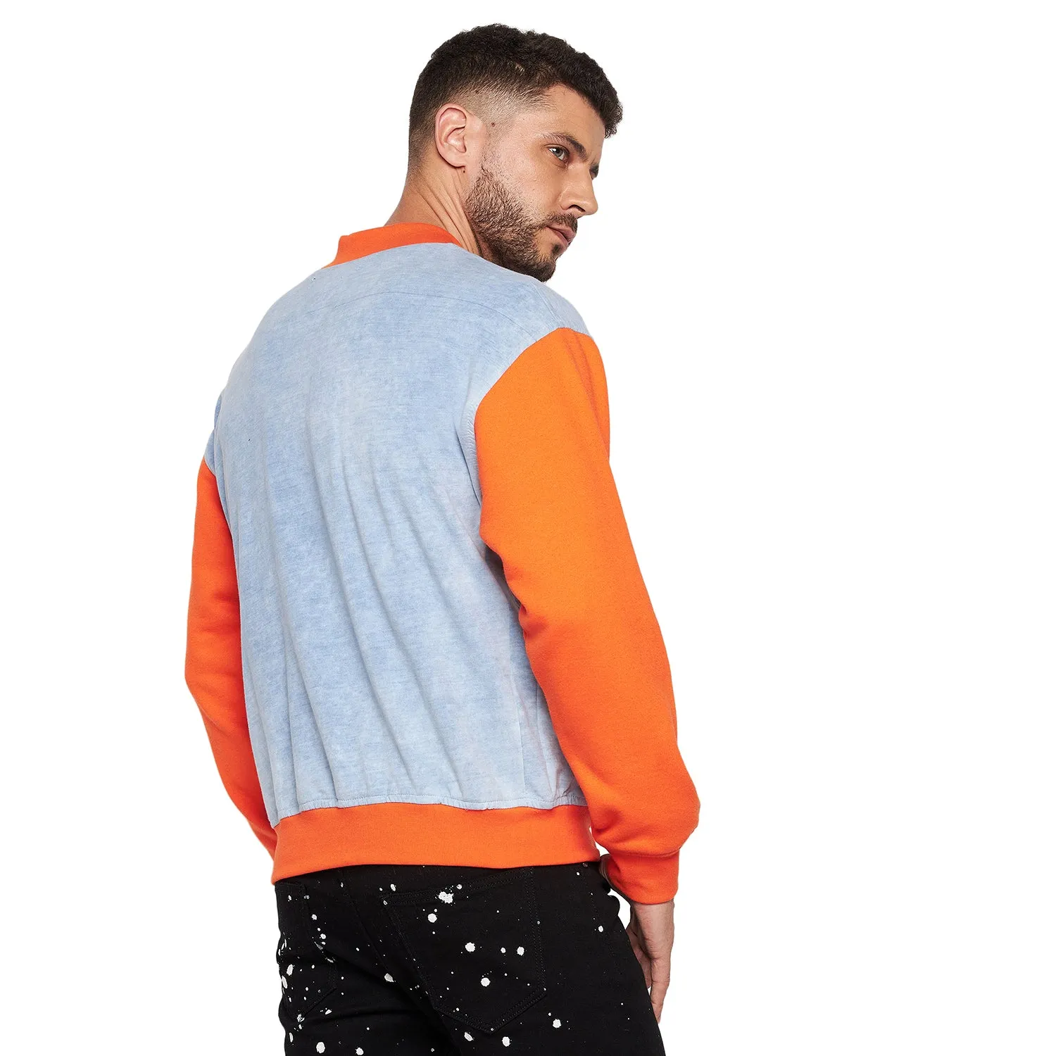 Indigo Orange Varsity Jacket