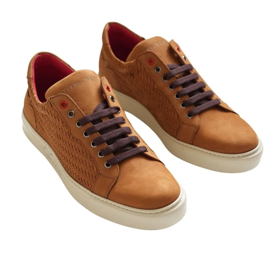 Jeffery West Apollo Tan Woven Nobuck Trainers | Menswear Online