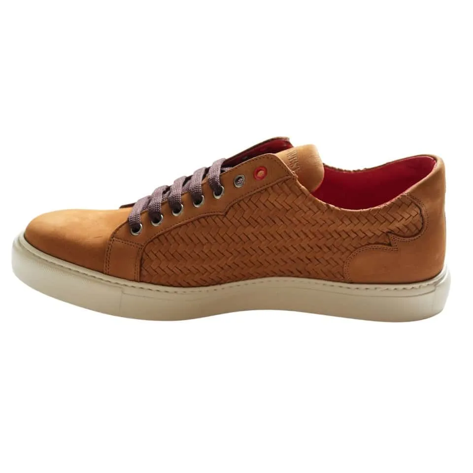 Jeffery West Apollo Tan Woven Nobuck Trainers | Menswear Online