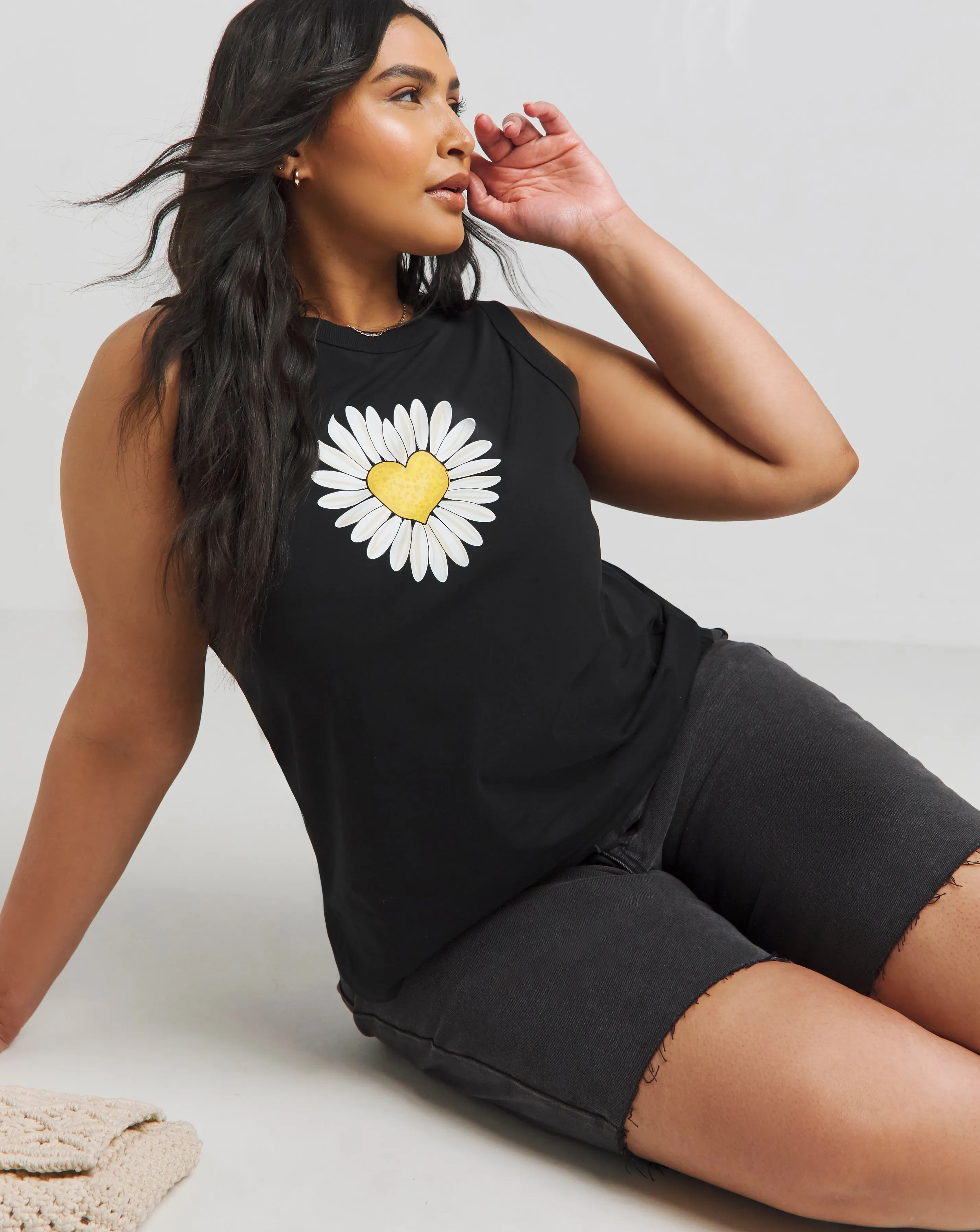 Joe Browns Daisy Heart Graphic Jersey Vest | Simply Be