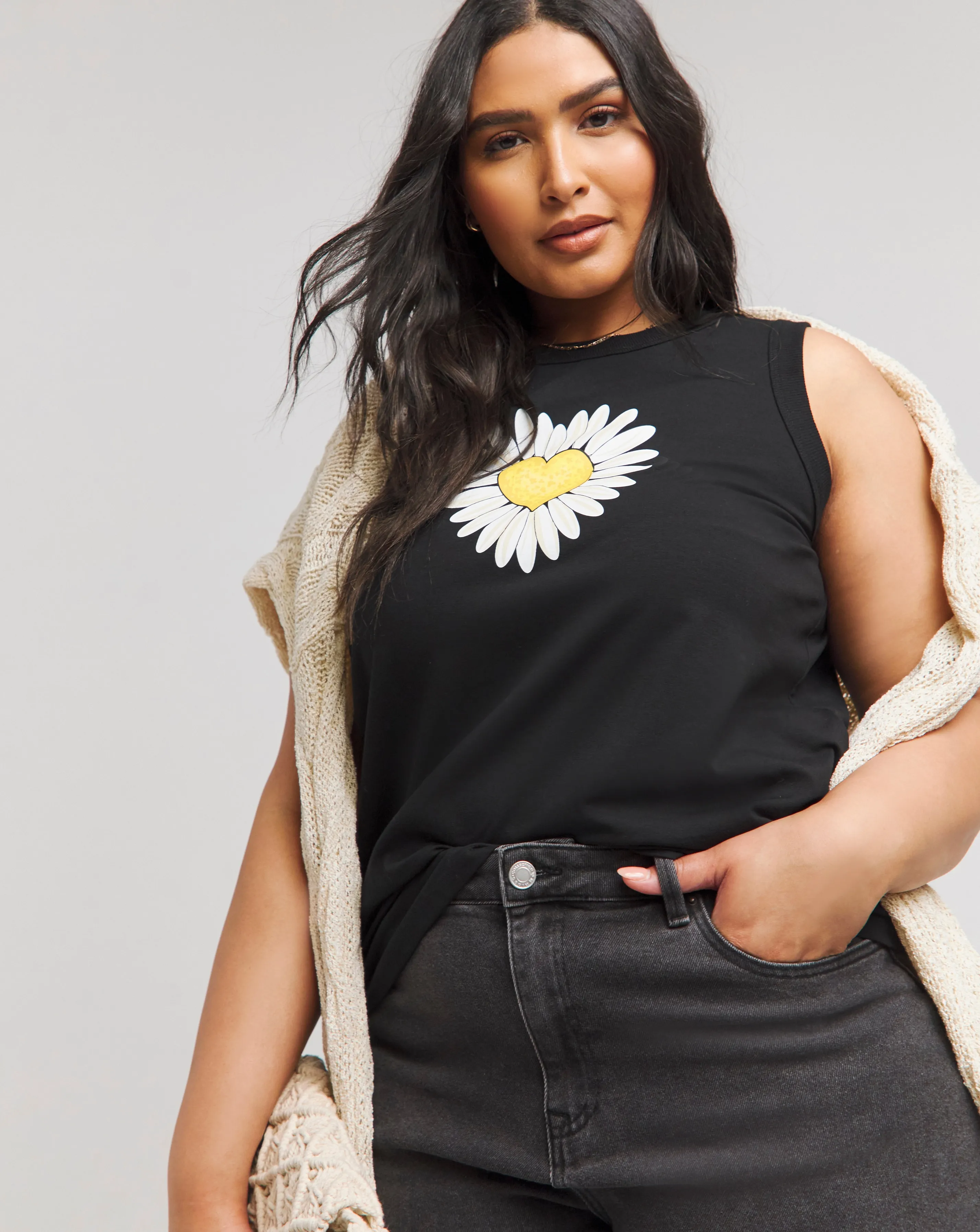 Joe Browns Daisy Heart Graphic Jersey Vest | Simply Be