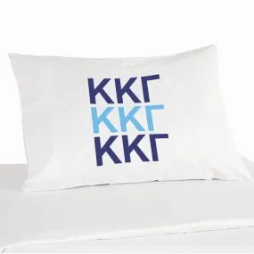 Kappa Kappa Gamma Sorority Letters in Sorority Colors Pillowcase