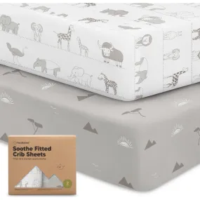 KeaBabies 2-Pack Soothe Fitted Crib Sheet, Savannah