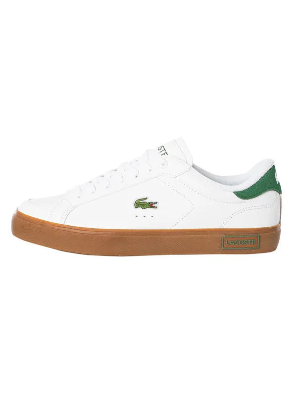 Lacoste Powercourt 123 1 SMA Leather Trainers - White/Gum