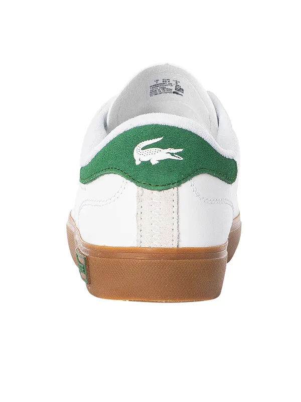 Lacoste Powercourt 123 1 SMA Leather Trainers - White/Gum