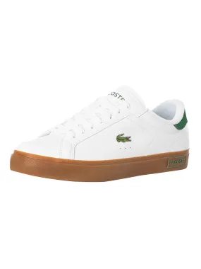 Lacoste Powercourt 123 1 SMA Leather Trainers - White/Gum