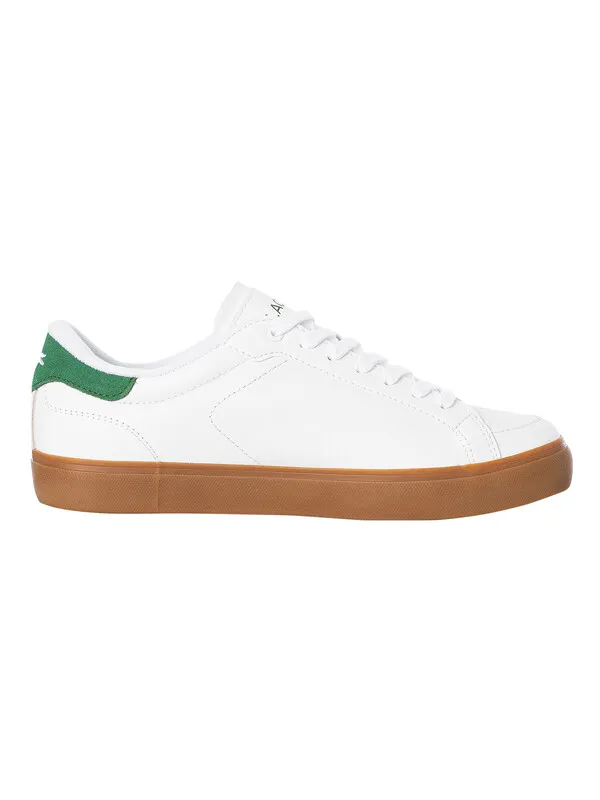 Lacoste Powercourt 123 1 SMA Leather Trainers - White/Gum