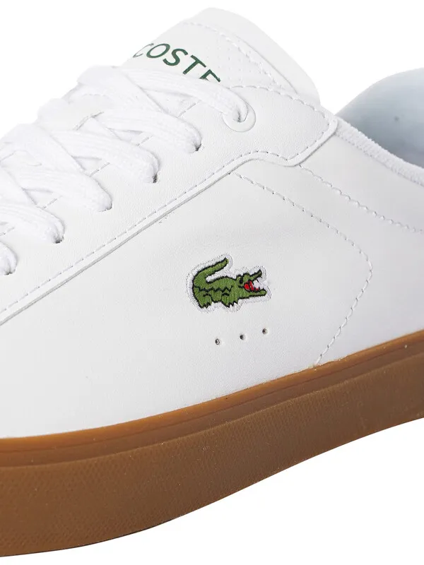 Lacoste Powercourt 123 1 SMA Leather Trainers - White/Gum