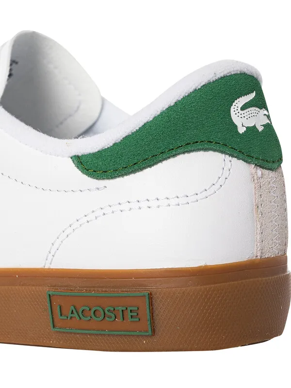 Lacoste Powercourt 123 1 SMA Leather Trainers - White/Gum