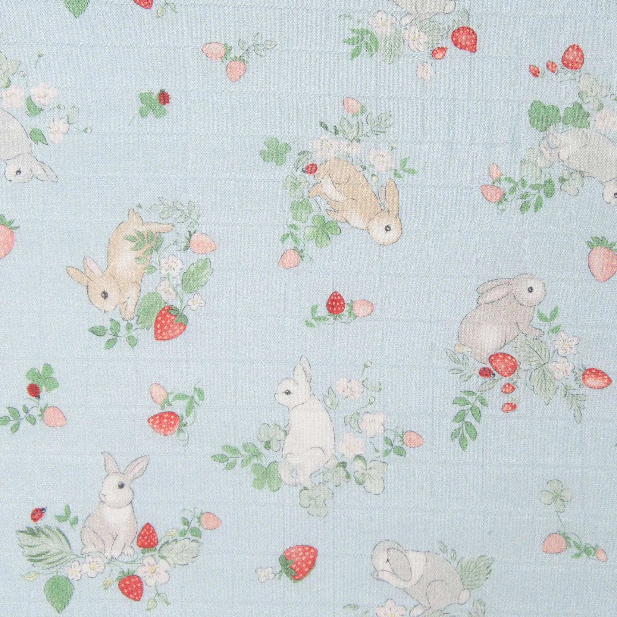 Loulou Lollipop Bamboo Muslin Fitted Crib Sheet - Bunny  - Clement