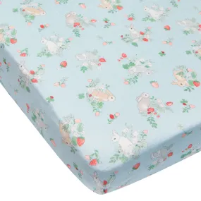 Loulou Lollipop Bamboo Muslin Fitted Crib Sheet - Bunny  - Clement