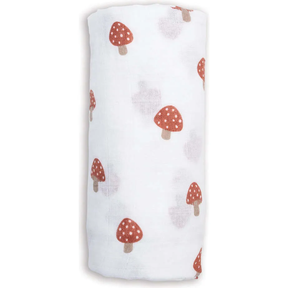 Lulujo Muslin Swaddle Blanket, Mushroom