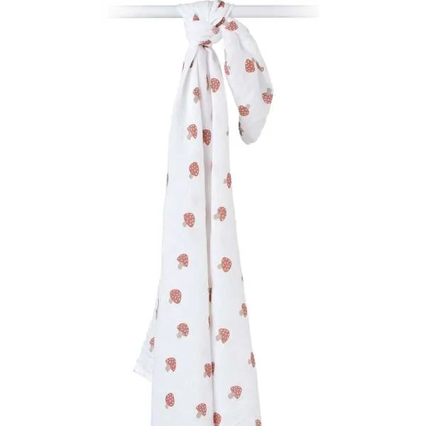 Lulujo Muslin Swaddle Blanket, Mushroom