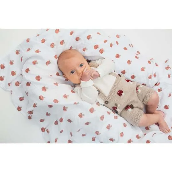 Lulujo Muslin Swaddle Blanket, Mushroom