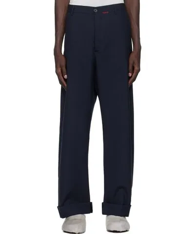 Marni Navy Wide-Leg Trousers