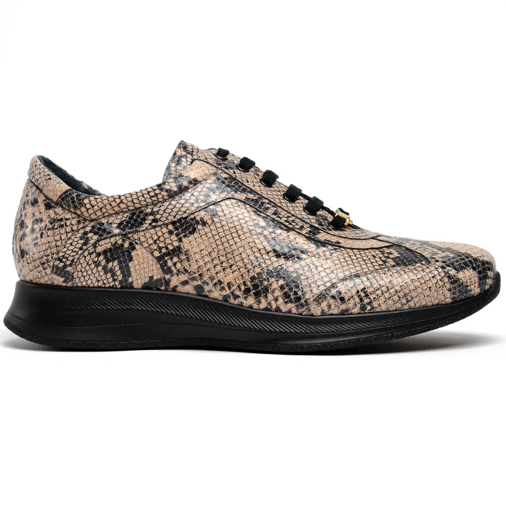 Maseratti Snake 6004 Embossed Python Sneakers Sand