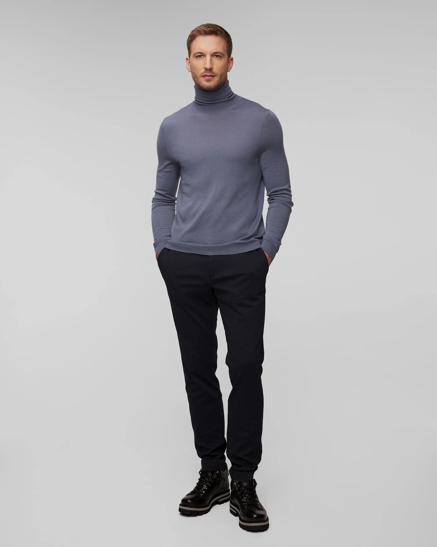 Men's blue woollen turtleneck BOGNER Gordon-6 88629090-424