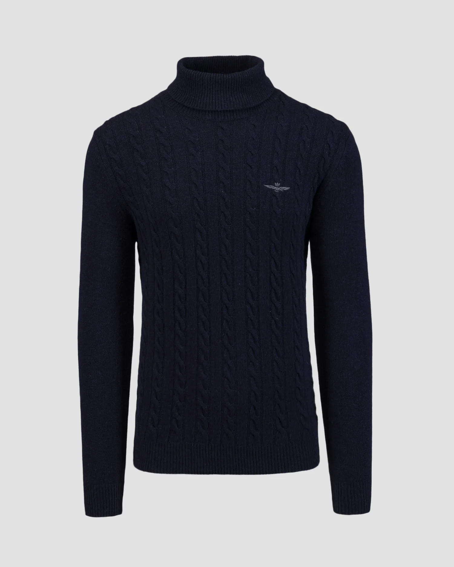 Men's navy blue wool turtleneck jumper Aeronautica Militare 242MA1485L417-8383