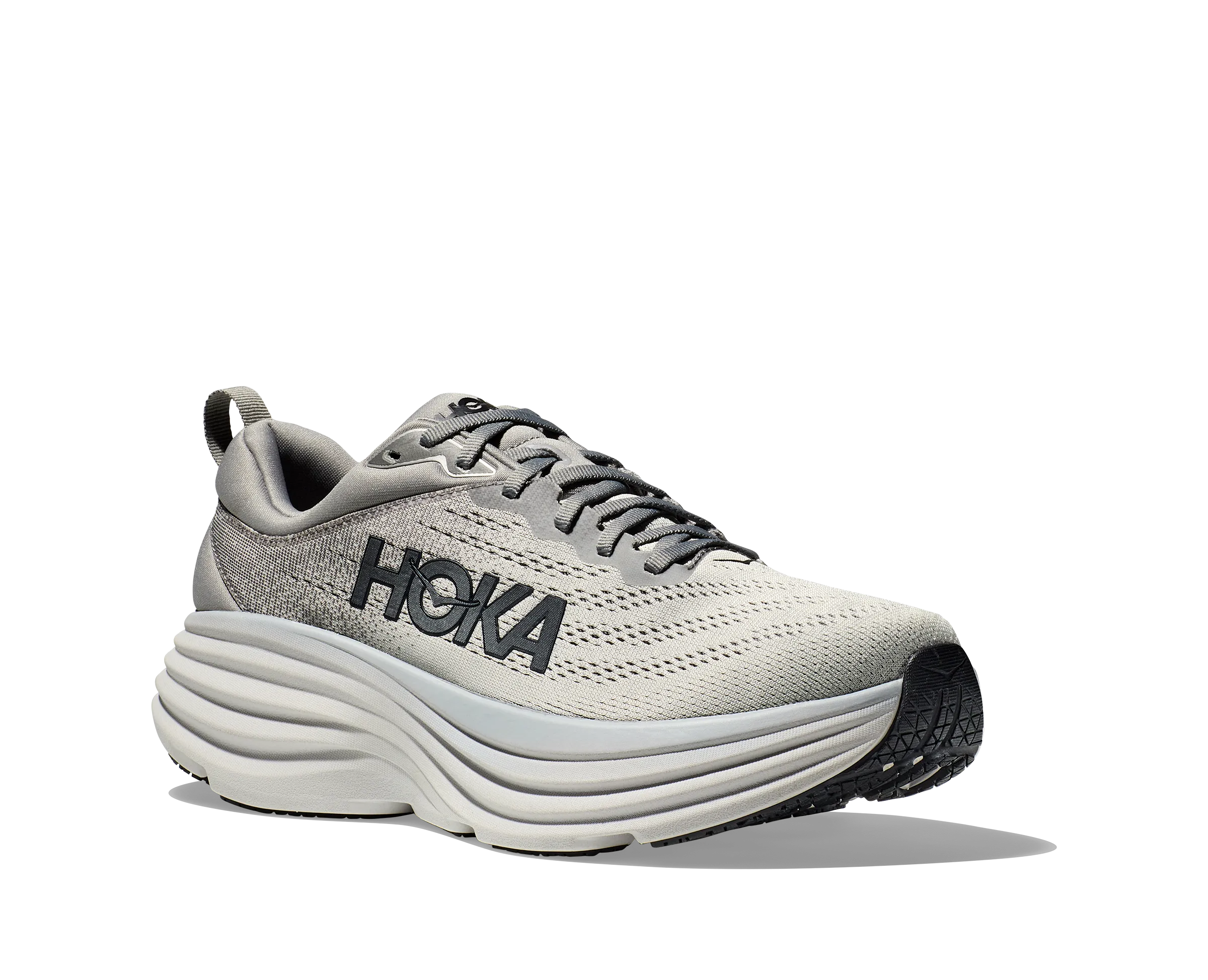 Men's Hoka Bondi 8 Color: Sharkskin / Harbor Mist (WIDE WIDTH)