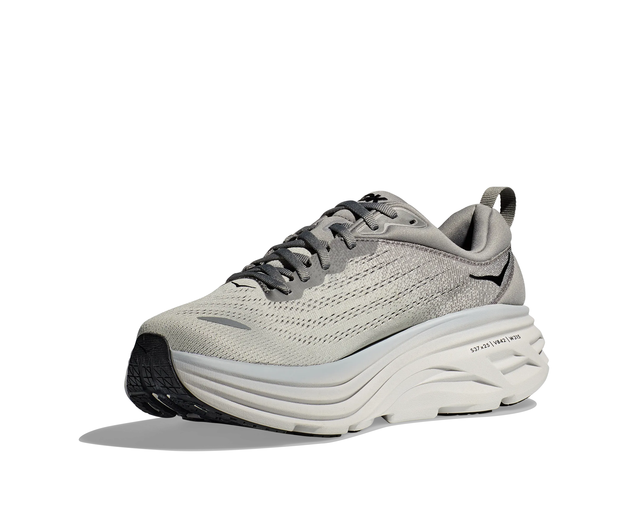 Men's Hoka Bondi 8 Color: Sharkskin / Harbor Mist (WIDE WIDTH)