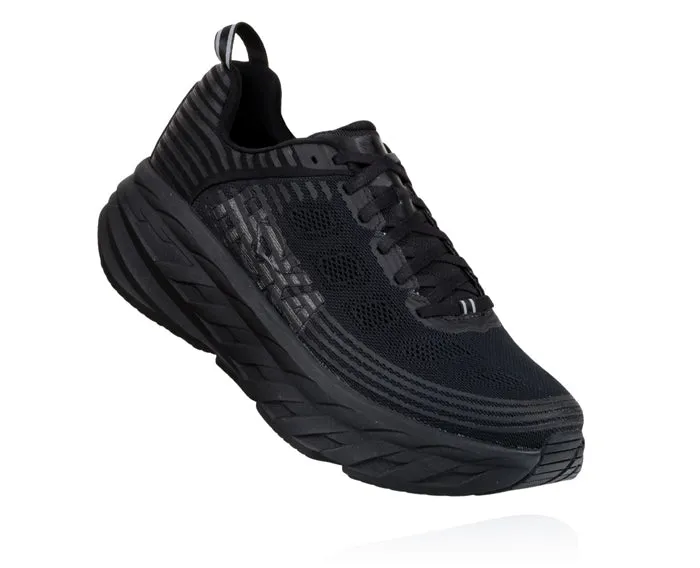 Mens Hoka Bondi 8 Extra Wide in Black/Black