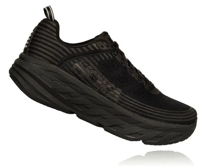 Mens Hoka Bondi 8 Extra Wide in Black/Black