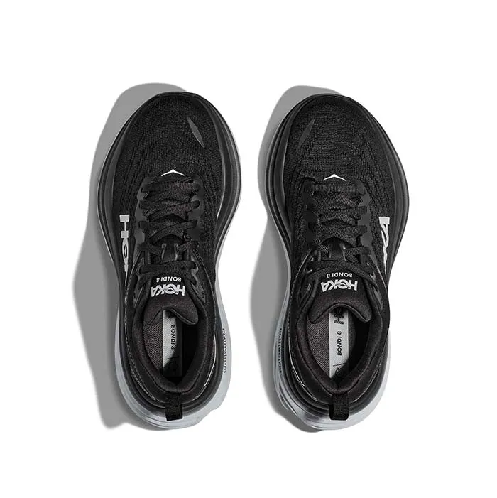 Mens Hoka Bondi 8 Wide in Black/White