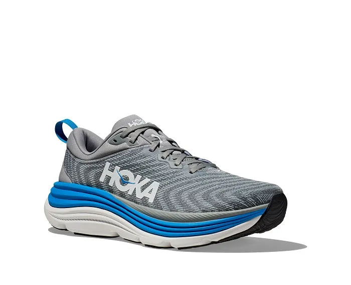 Mens Hoka Gaviota 5 Wide in Limestone/Diva Blue