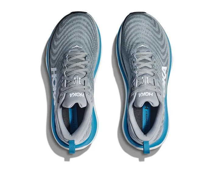 Mens Hoka Gaviota 5 Wide in Limestone/Diva Blue