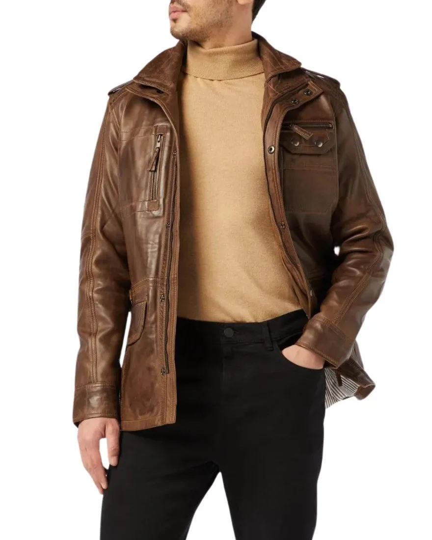 Men's Leather Field Jacket