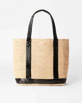 MZ Wallace    Large Raffia Tote Black Lacquer