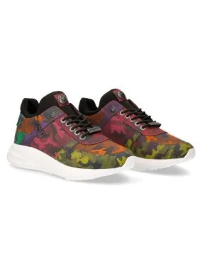 NEW ROCK Multicolor Camo Lace-Up Sports Sneakers