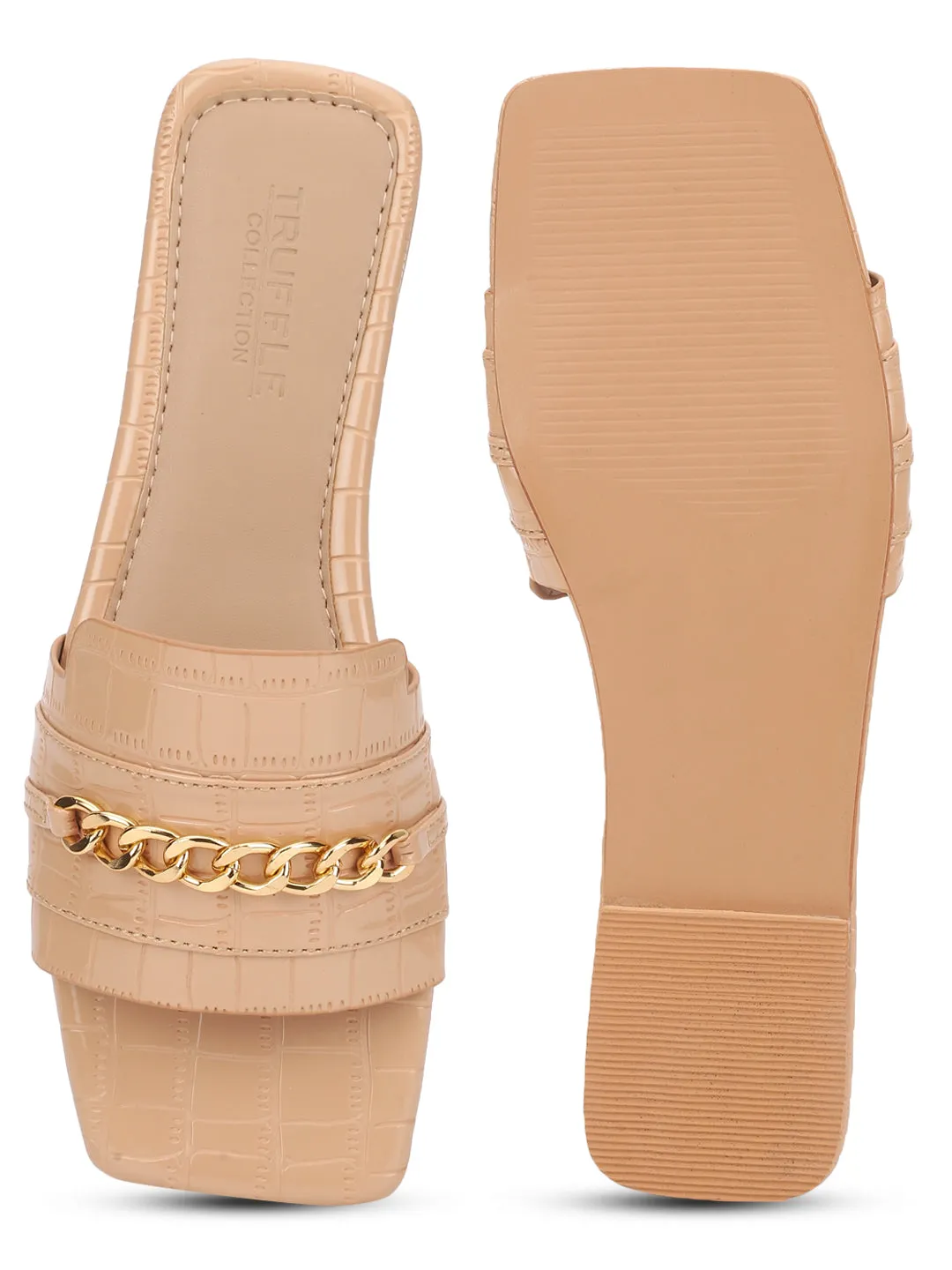 Nude Croc Patent Slip-On Flats (TC-ST-003-NUD)