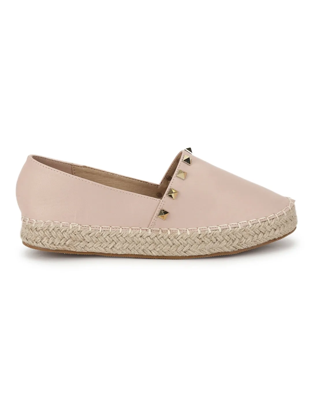 Nude PU Mash Slip On Flats