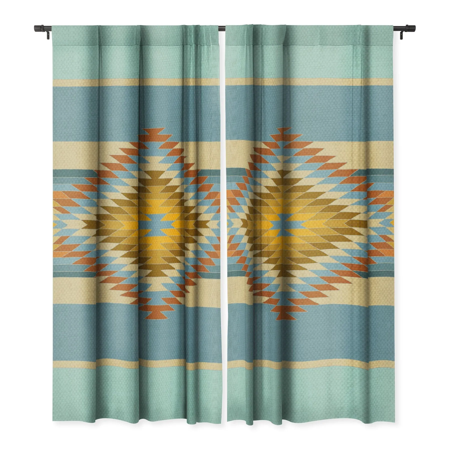 Ole Fiesta Vintage Blackout Window Curtains (DS)