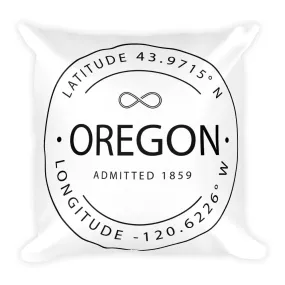 Oregon - Throw Pillow - Latitude & Longitude