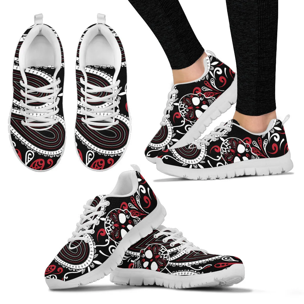 Ornamental Skull Running Shoes White