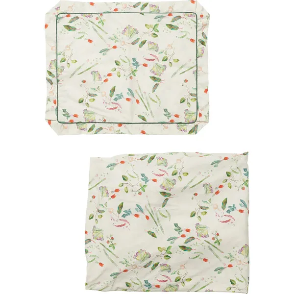 Oso & Me Print Crib Sheet & Pillow Case Bedding Bundle, Eat Your Greens