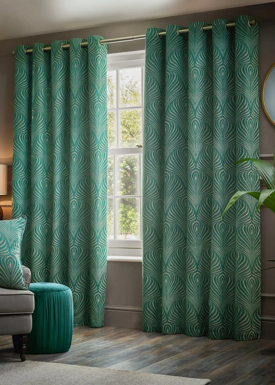 Paoletti Gatsby Jacquard Eyelet Curtains