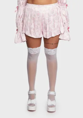 Plus Scandal Sheet Pleated Shorts - Pink-