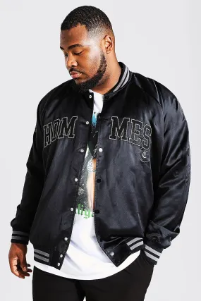 Plus Size Hommes Souvenir Bomber Jacket