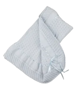 Pointelle Knit Ruffle Blanket