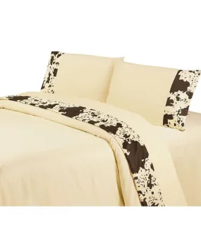 Product Name:  HiEnd Accents Printed Cowhide 4-Piece Queen Sheet Set