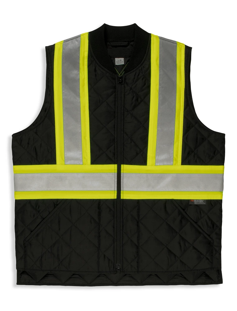 Quilted Zip-Front Reflective Safety Vest