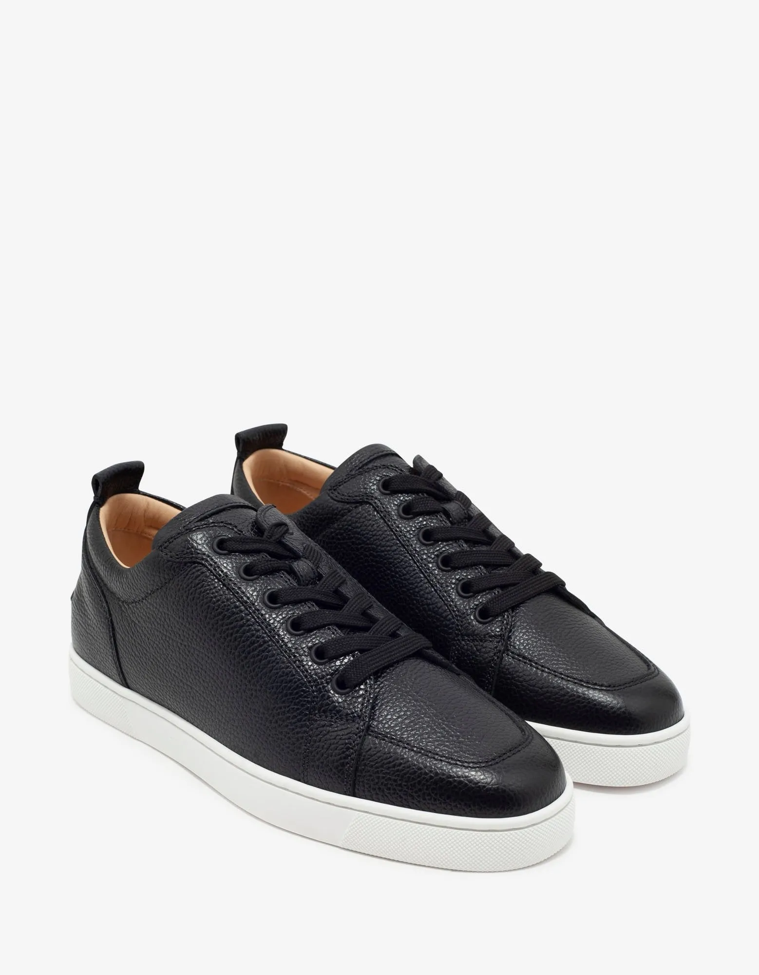 Rantulow Black Grain Leather Trainers