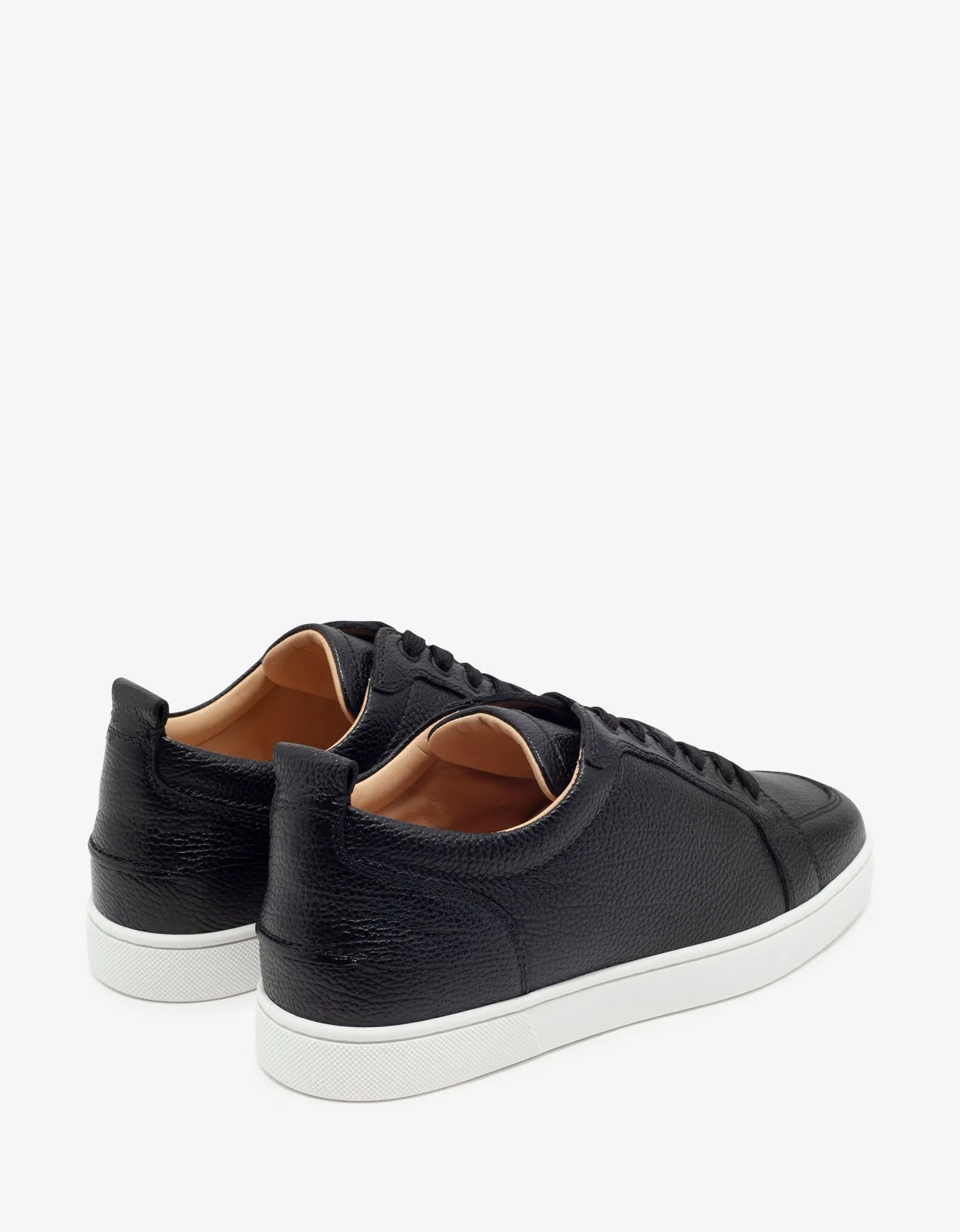 Rantulow Black Grain Leather Trainers