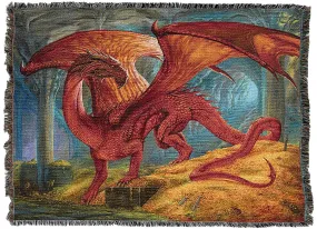 Red Dragon Tapestry Blanket