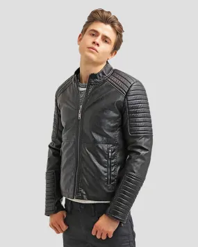 Robt Black Quilted Leather Jacket